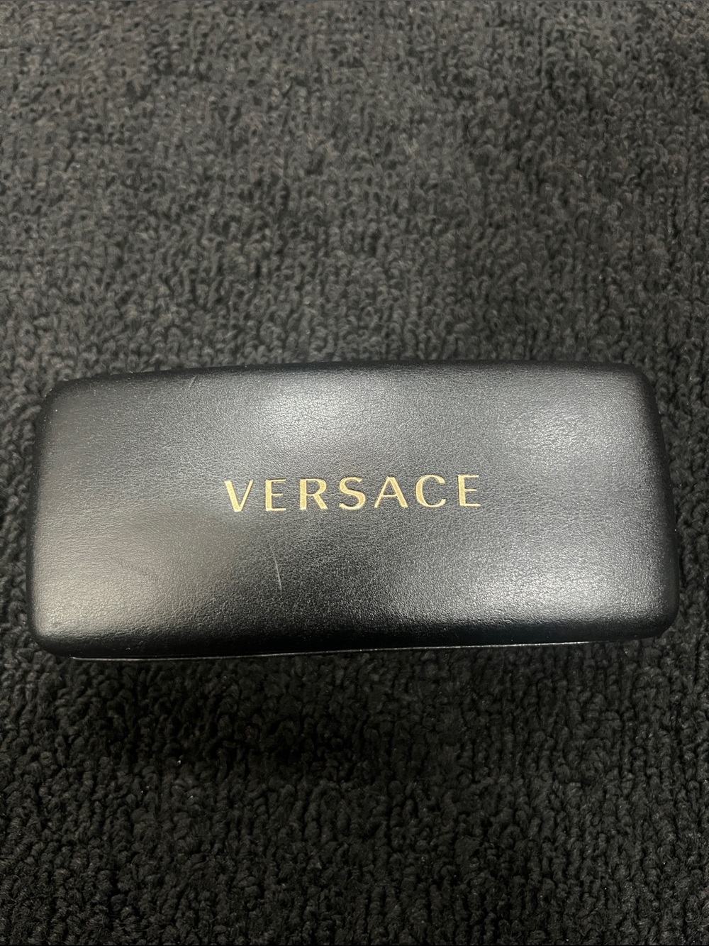 Versace Black Sunglasses Case with Gold Logo